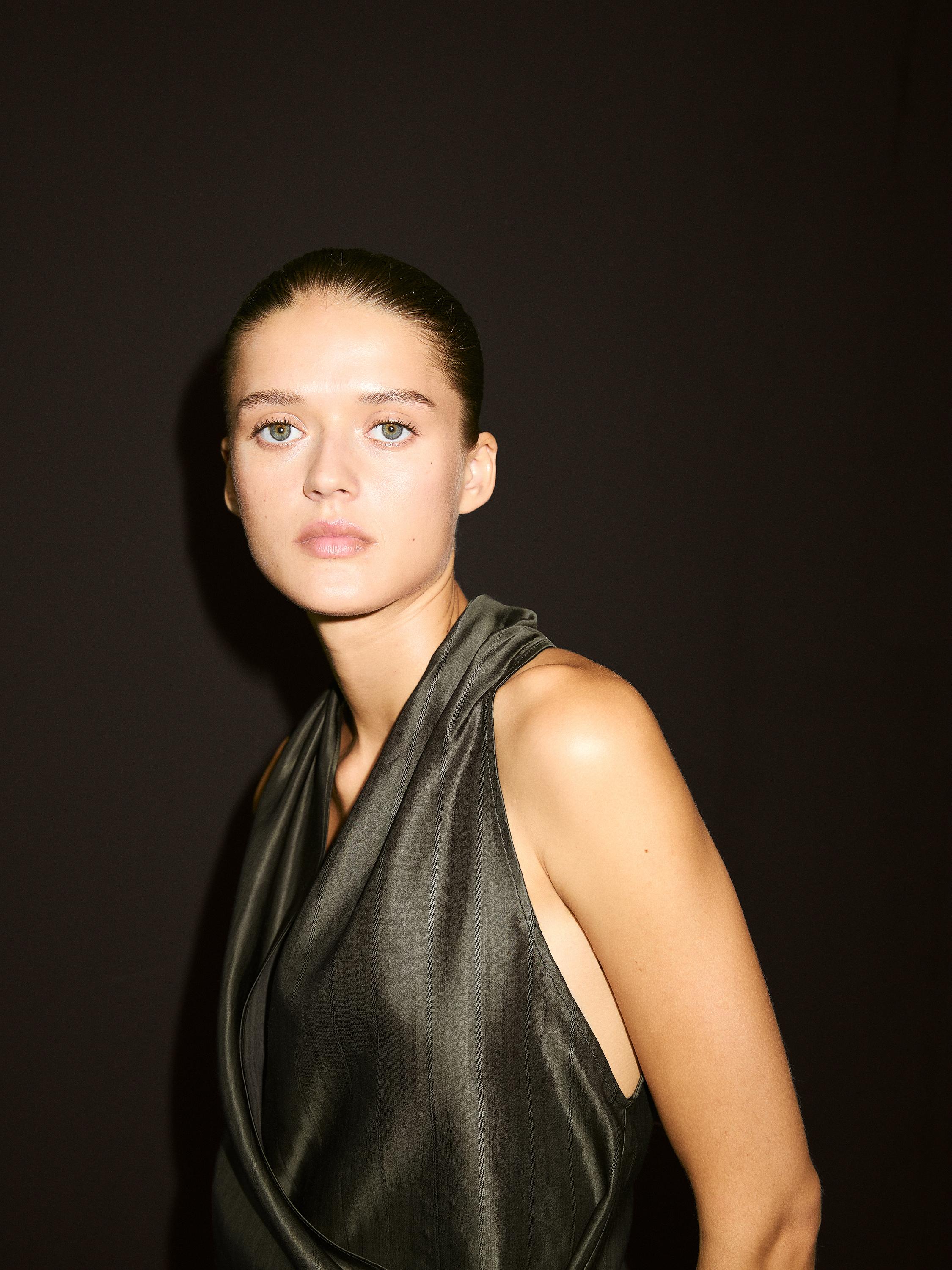 Top jacquard à encolure américaine cache-cœur